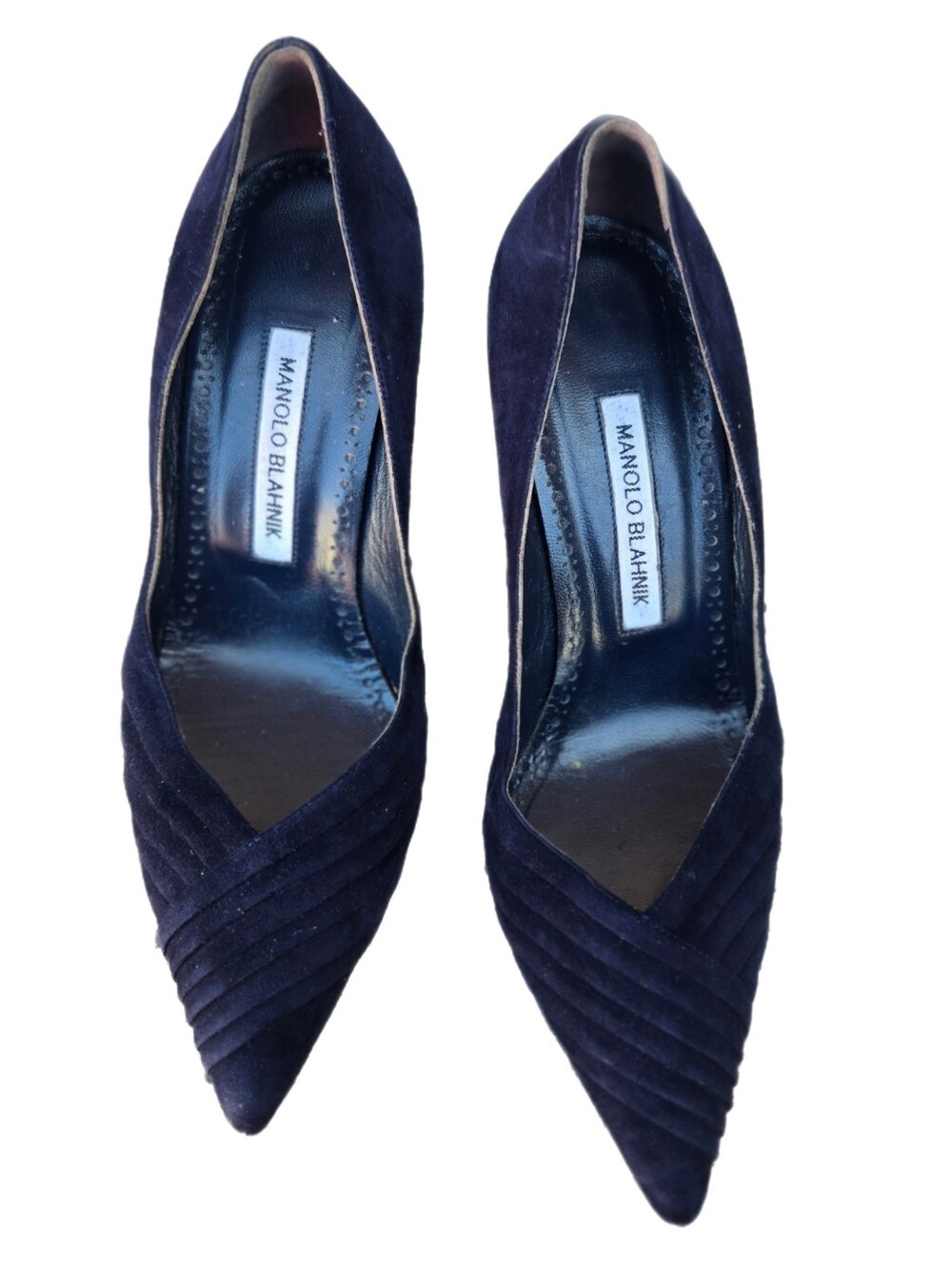Manolo Blahnik 70mm Verga Suede Pumps